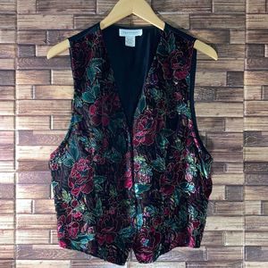 Vintage Womens Trimmings brand Vest Large retro vintage EUC Floral Flowers